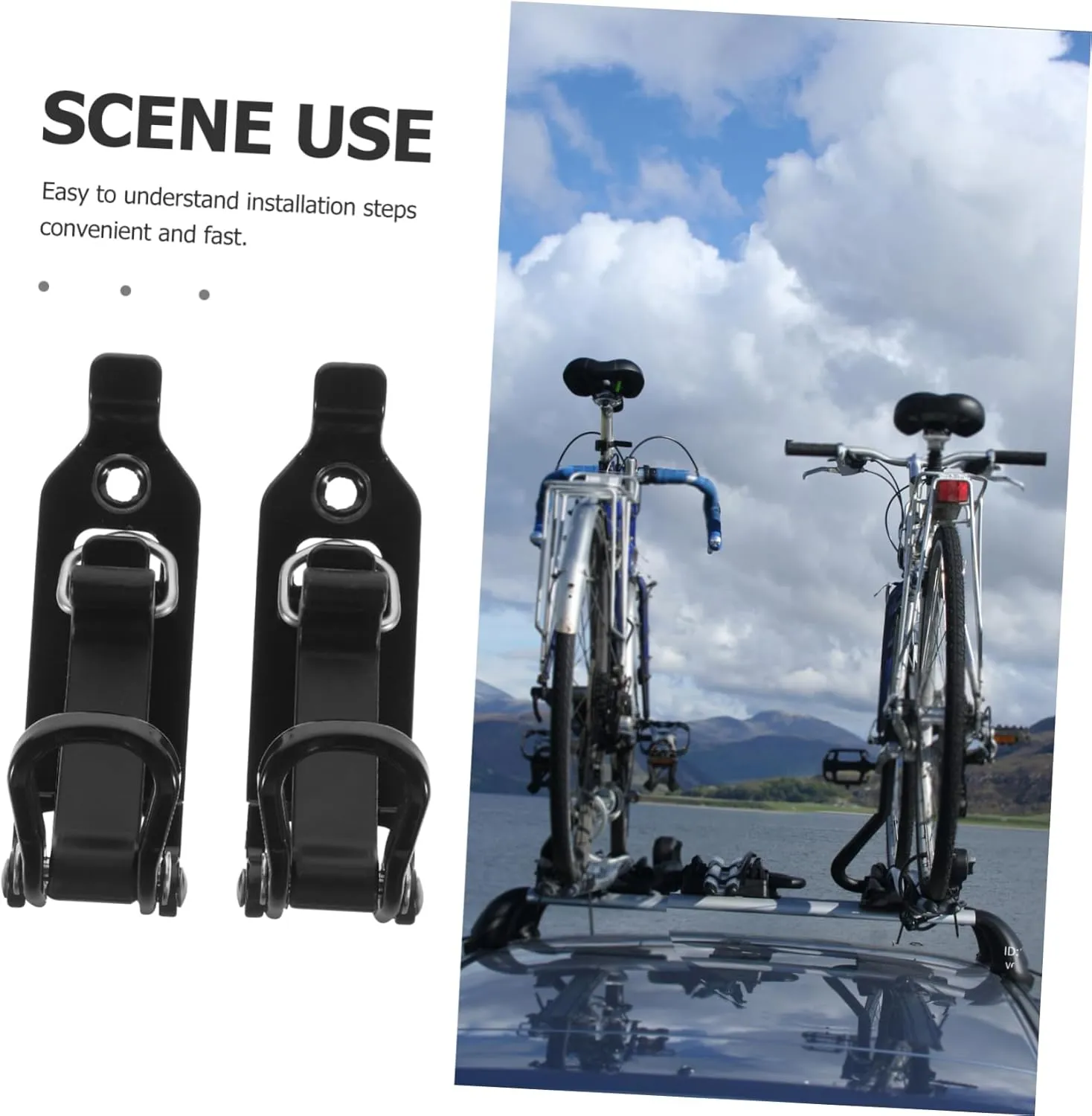 Metal Shovel Mount Stand for Roof Rack Car Shovel Holder Clamp Fastening Bracket