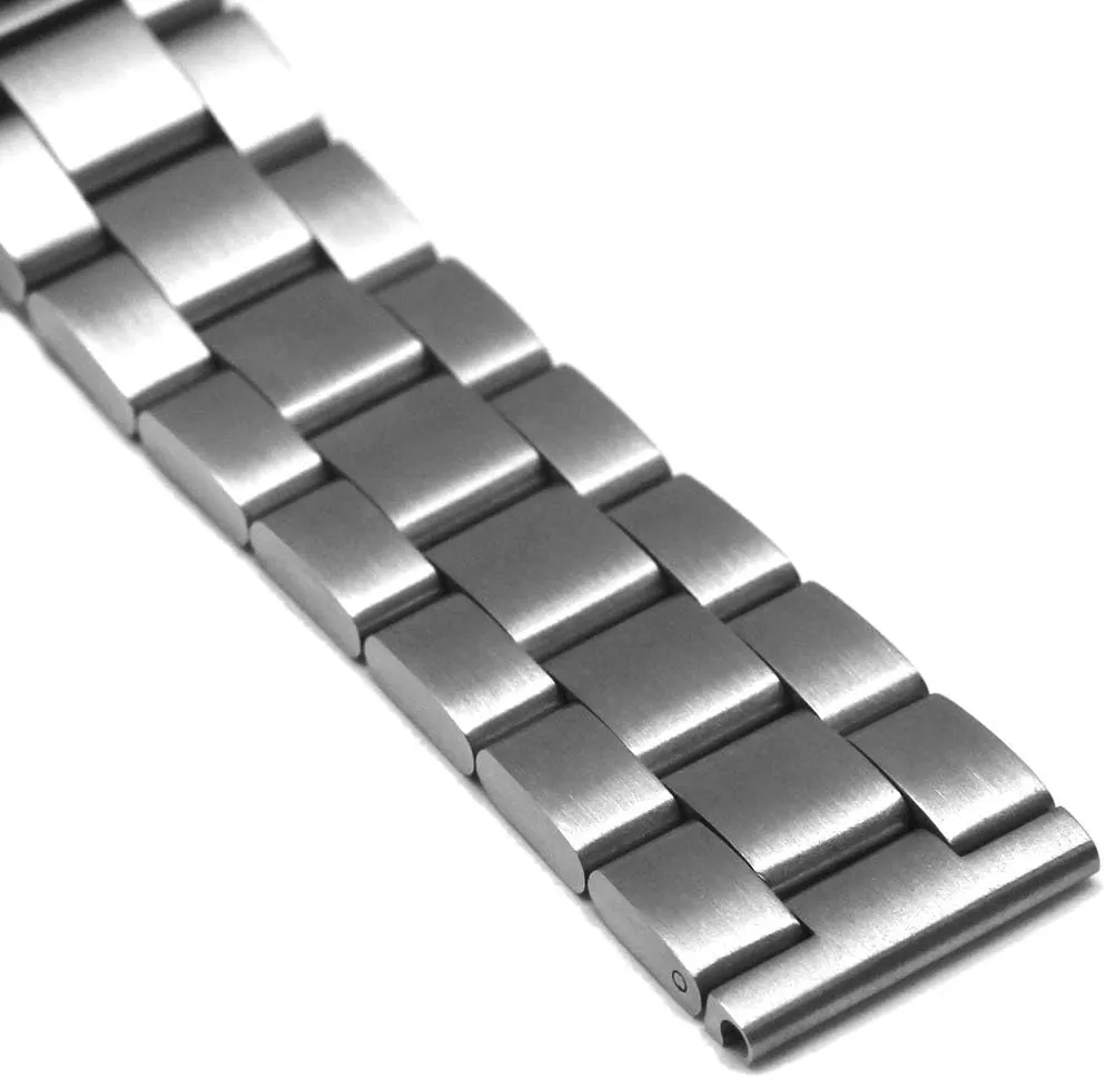 Metal Watch Band for Men Women Stainless Steel Watch Band 20mm Solid Black Watch Bracelet Deployment Buckle Brushed Watch Strap Bracelet Polished Strap for Men Women
