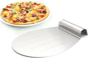 Mikinona Stainless Steel Pizza Peel Baking Accessory Pizza Slider Shovel for Oven Non-stick Transfer Tool for Artisan Bakers