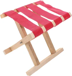 Milisten Wooden Outdoor Folding Chair Camping Stool Foldable Bench Angler Stool for Fishing Compact Camping Bench