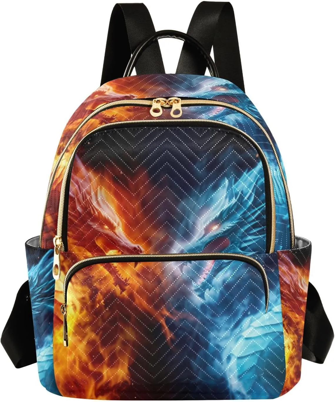 Mini Backpack for Women Fire Dragons Mini Backpack Purse Lightweight Small Daypack, 8.5L