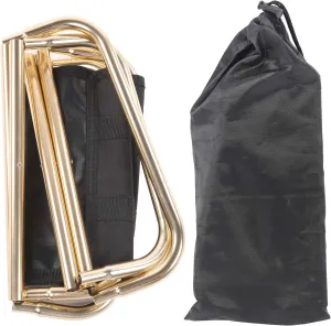 Mini Camping Chair, Outdoor Folding Aluminum Alloy Fishing Stool, Portable Camping Stool, with Storage Bags (Gold)