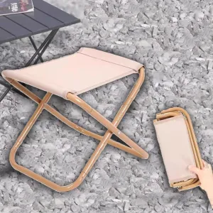 Mini Fishing Stool Portable Folding Chair, Foldable Camping Stool Seat with Bag, Lightweight Compact Stool Outdoor Hiking, Gifts for Fisherman(Khaki,Small)