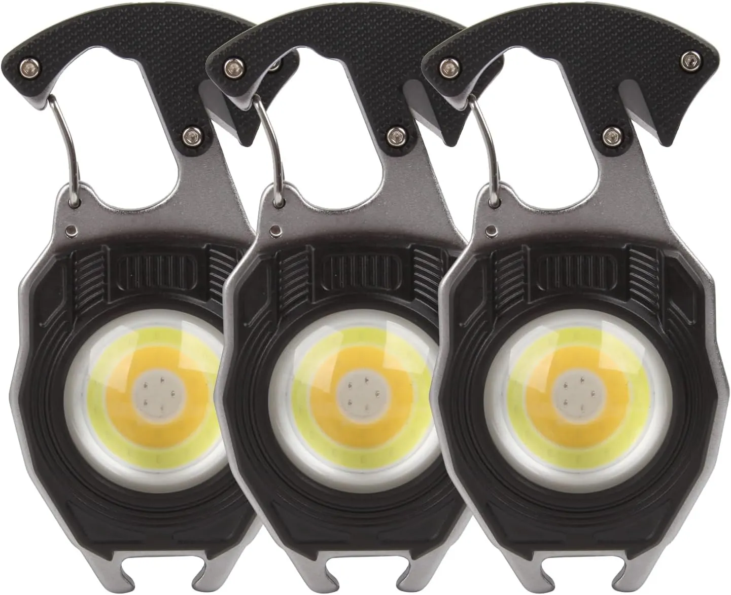 Mini Flashlight 3 Pack, Rechargeable Keychain Flashlight with 3 Light Modes, 1000lumens Bright EDC Flashlight Keychain Light with Magnet Base, Portable Pocket Flashlight for Camping Walking