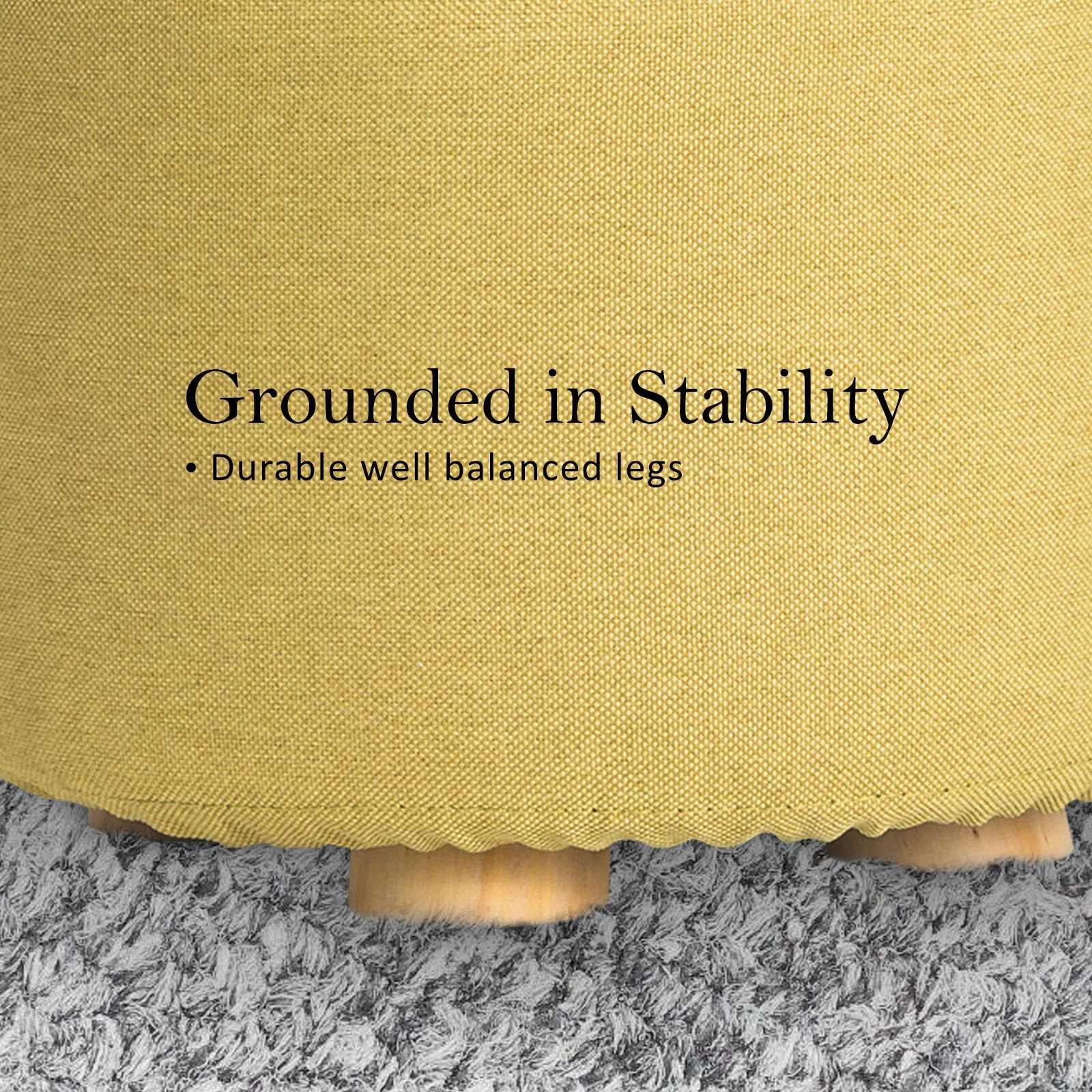 Mini Ottoman Pouffe Foot Stool - Mustard Yellow