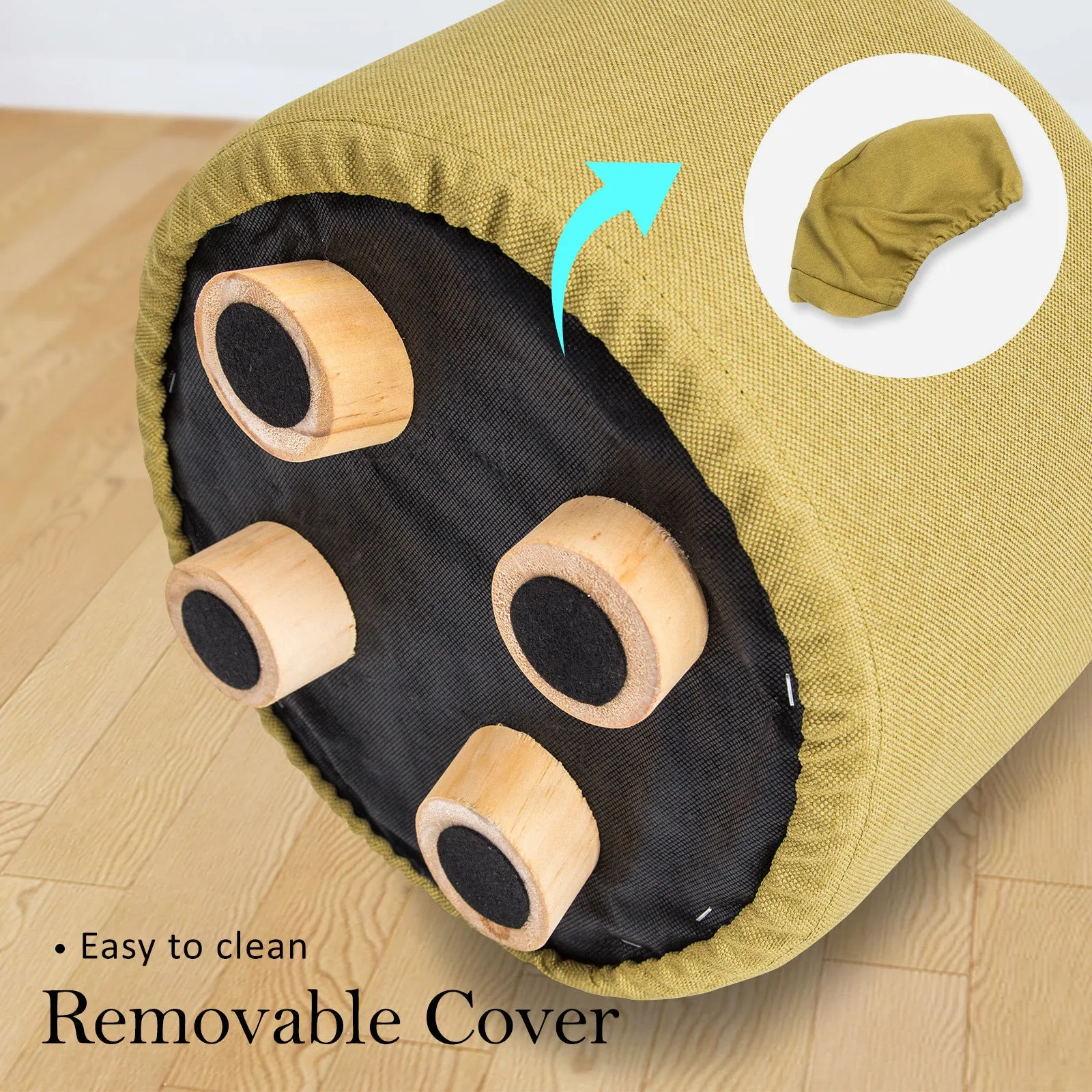 Mini Ottoman Pouffe Foot Stool - Mustard Yellow