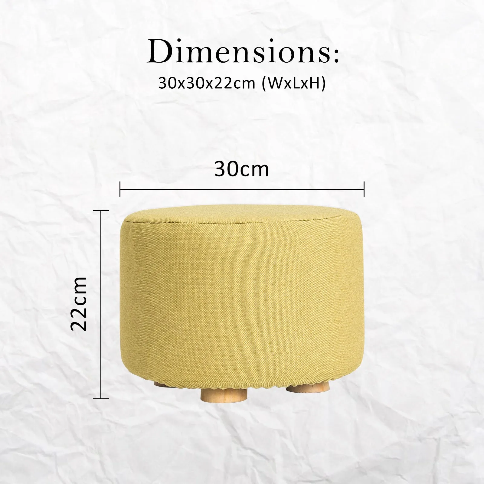 Mini Ottoman Pouffe Foot Stool - Mustard Yellow