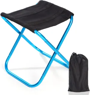 Mini Portable Folding Stool Camping Chair, Ultralight Aluminum Alloy Outdoor Slacker Chairs with Carry Bag for Camping, Fishing, Hiking, Barbecue, Picnic