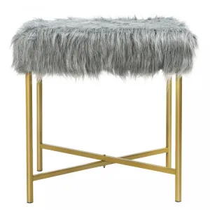 Modern Minimalist Faux Fur Footstool Suitable for Any Room