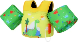 MoKo Toddler Swim Vest for Kids, Swim Arm Floaties 13-70lbs Cartoon Swimming Water Wings Pool Float Vests Sleeves Shoulder Straps Arm Band for Children Learn to Swim