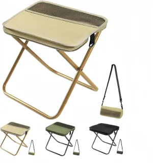 Mountaineering and Hiking Portable Stool,Foldable Backpack Stool with Adjustable Shoulder Strap,12in Camping Stool for Camping,Fishing,Hiking Or Outdoor Barbecue(Brown,Medium)
