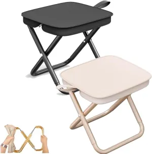 Mountaineering and Hiking Portable Stool,Ultralight Camping Chair, Compact Lightweight Lawn Chairs, Folding Chair, Collapsible Stool, 330 Lbs Capacity, Outdoor Seat Traveling, Fishing (2 Mix)