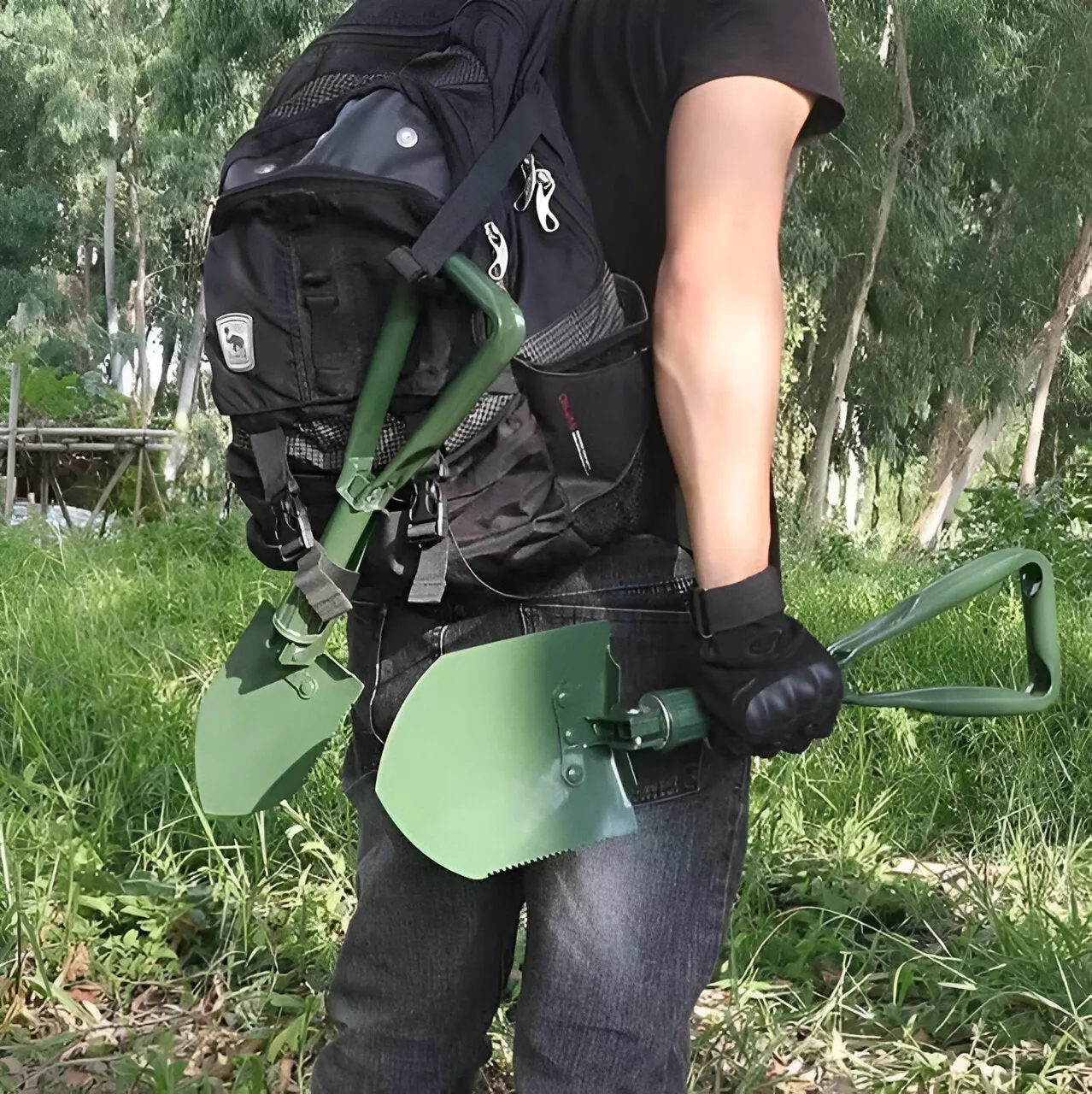 Multi-functional Three Folding Shovel For Outdoor Camping