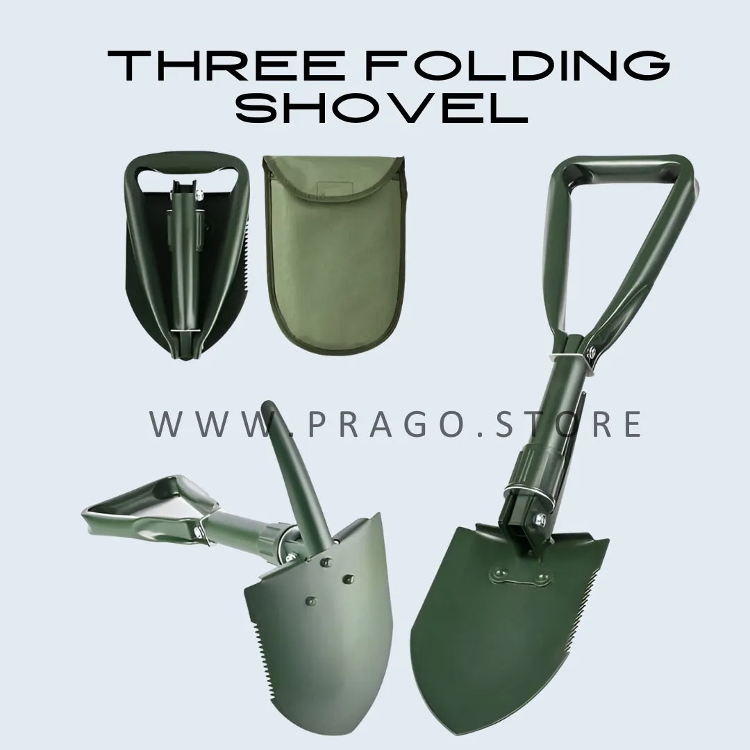 Multi-functional Three Folding Shovel For Outdoor Camping