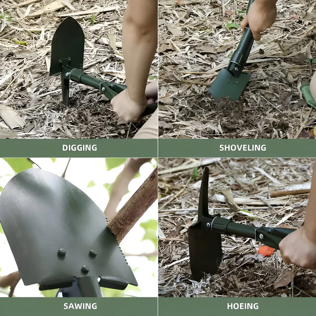 Multi-functional Three Folding Shovel For Outdoor Camping