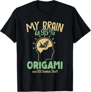 My Brain is 95% Origami Folding Owl Paper Crane Origami T-Shirt