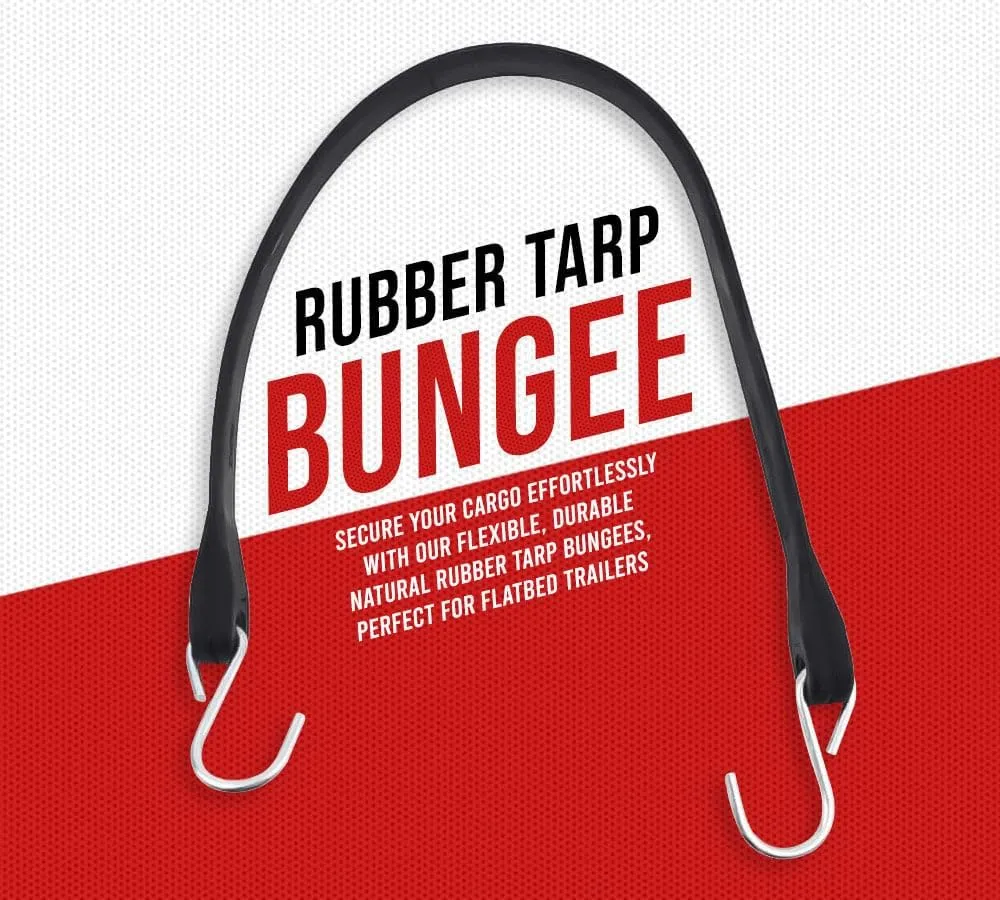 Mytee Products 21" EPDM Tarp Bungee Straps Crimped Hooks -50 Pack