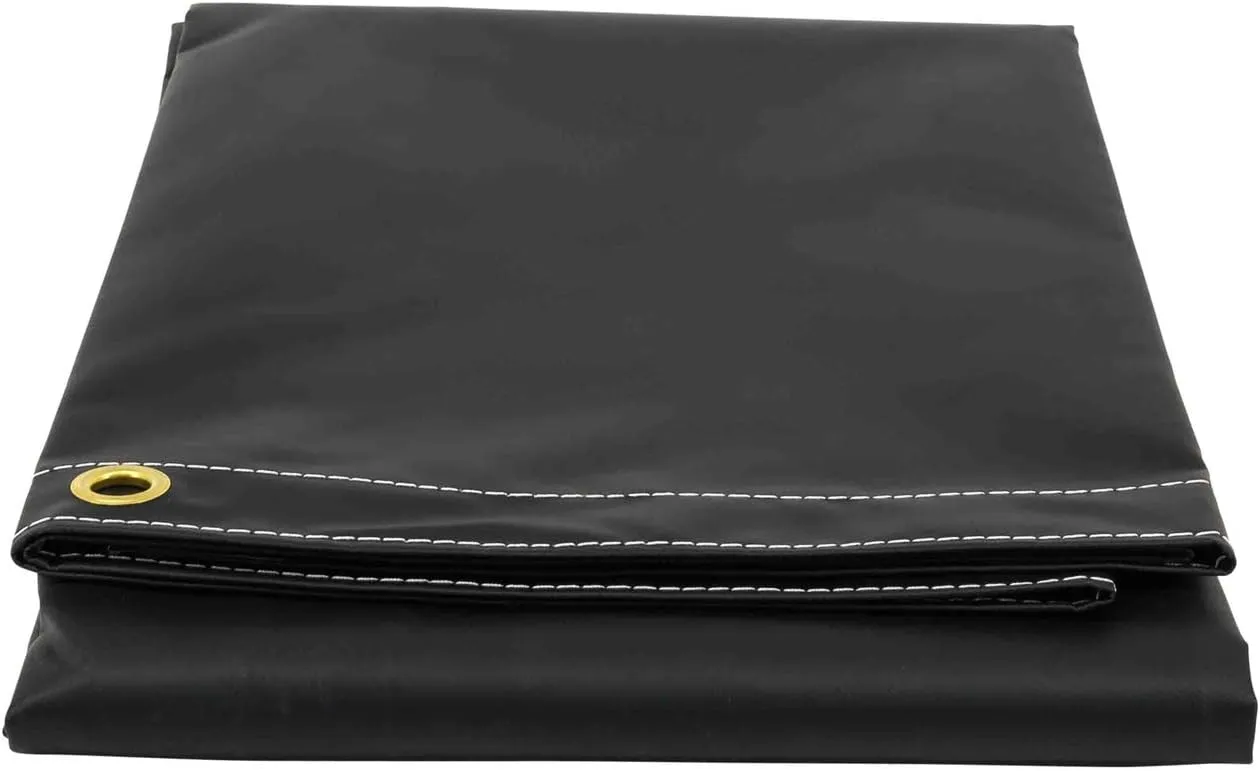 Mytee Products 8' x 10' Heavy Duty Black 18oz Vinyl Utility Tarp Waterproof, Multipurpose, Cars, Boats, Campers, Pool Cover, Tent