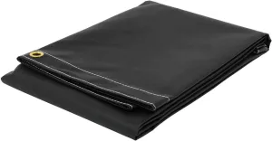 Mytee Products 8' x 10' Heavy Duty Black 18oz Vinyl Utility Tarp Waterproof, Multipurpose, Cars, Boats, Campers, Pool Cover, Tent