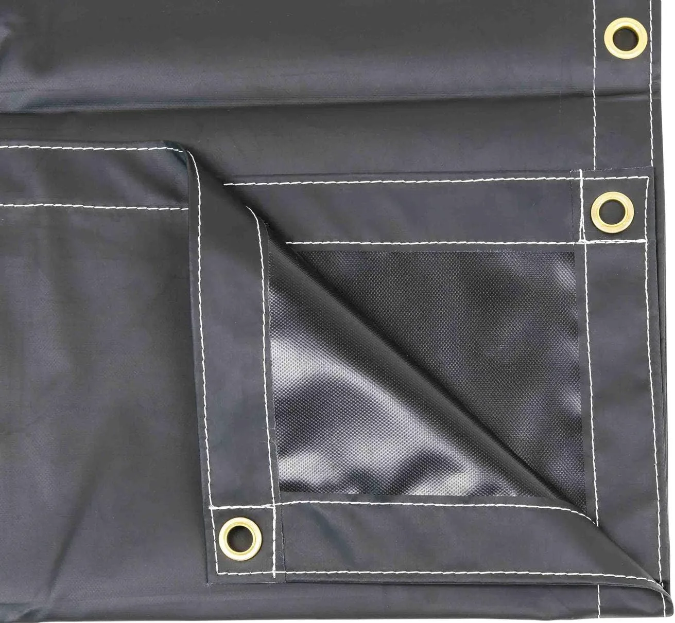 Mytee Products 8' x 10' Heavy Duty Black 18oz Vinyl Utility Tarp Waterproof, Multipurpose, Cars, Boats, Campers, Pool Cover, Tent