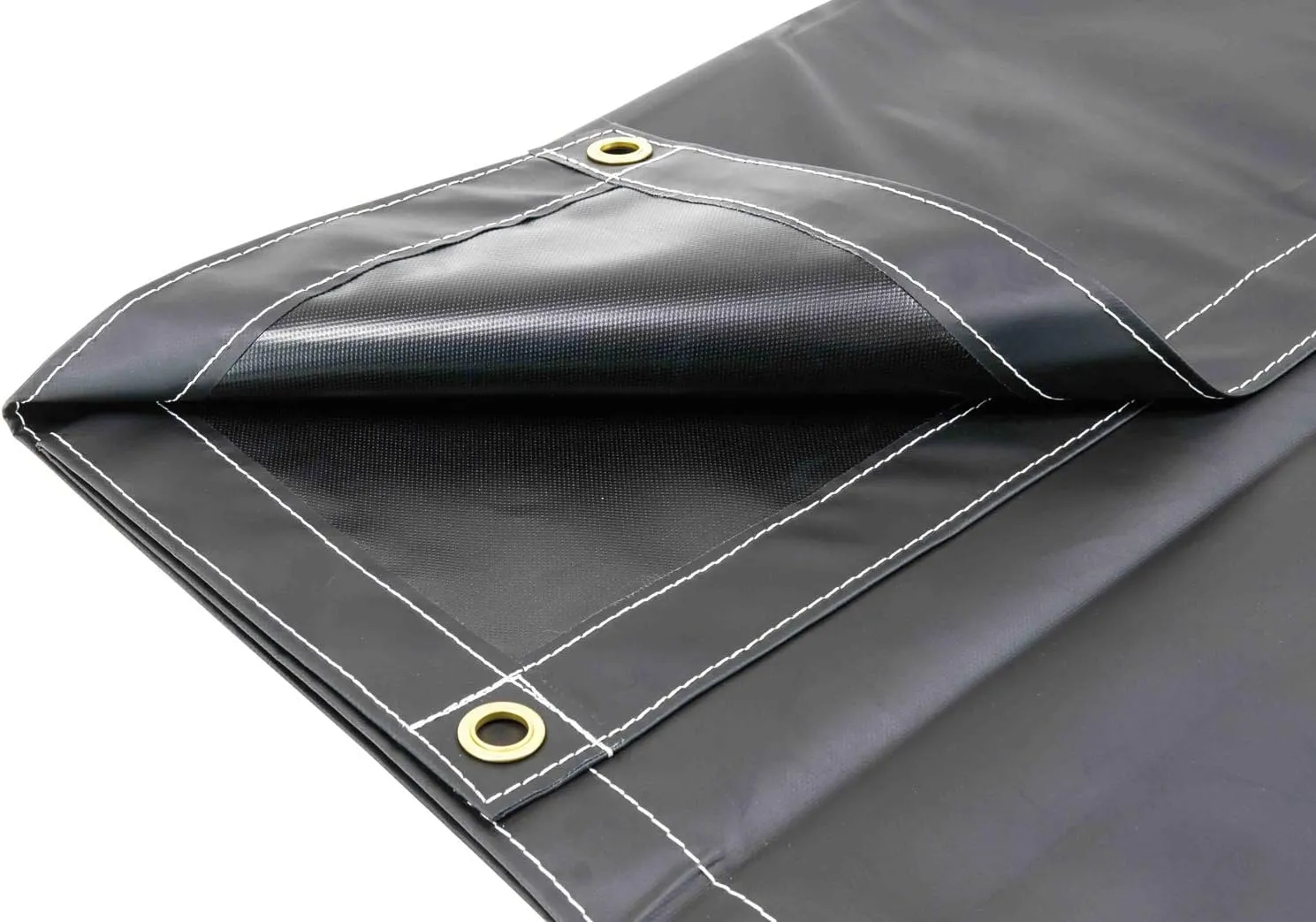 Mytee Products 8' x 10' Heavy Duty Black 18oz Vinyl Utility Tarp Waterproof, Multipurpose, Cars, Boats, Campers, Pool Cover, Tent