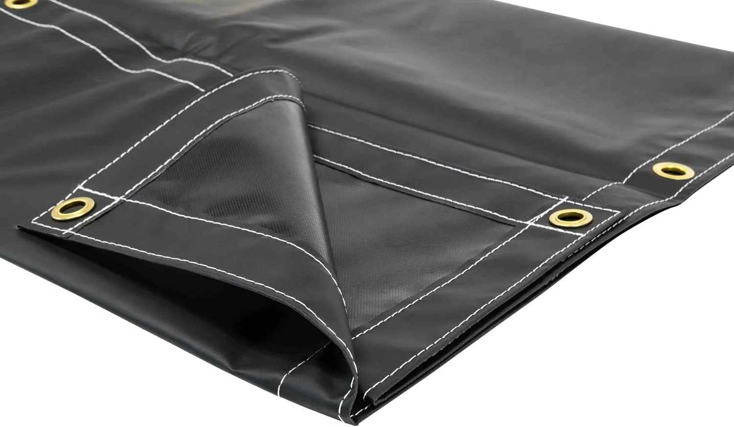 Mytee Products 8' x 10' Heavy Duty Black 18oz Vinyl Utility Tarp Waterproof, Multipurpose, Cars, Boats, Campers, Pool Cover, Tent