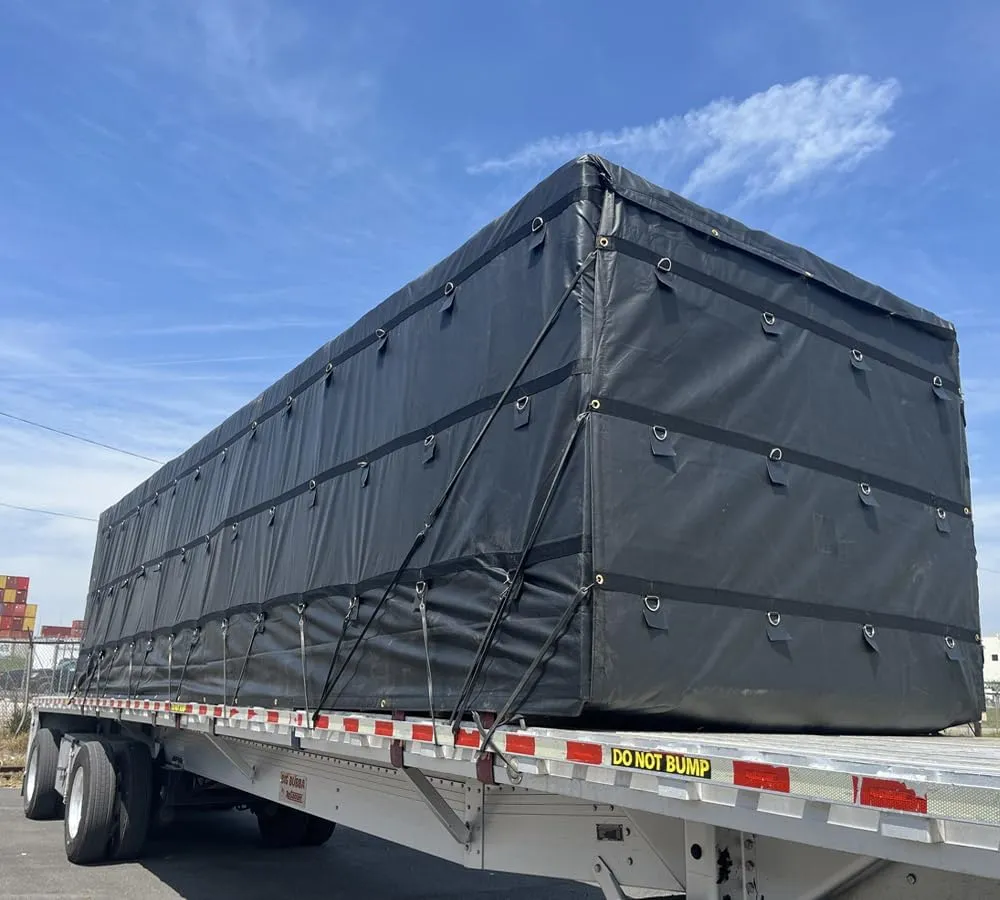 Mytee Products Lightweight 14 Ounce Blue Lumber Tarp 20 FT x 27 FT with 6 FT Drop for Flatbed Truck Trailer - Superlight & Waterproof Vinyl Tarp for Flatbed Cargo Protection