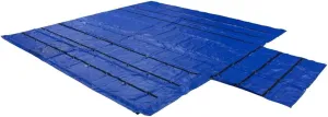 Mytee Products Lightweight 14 Ounce Blue Lumber Tarp 20 FT x 27 FT with 6 FT Drop for Flatbed Truck Trailer - Superlight & Waterproof Vinyl Tarp for Flatbed Cargo Protection
