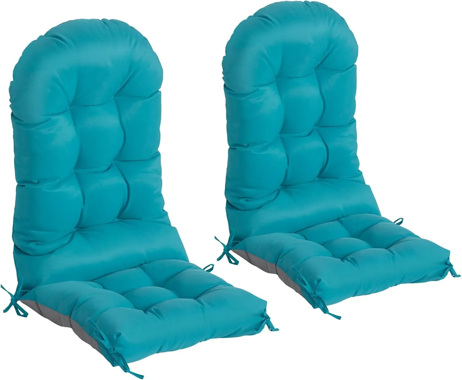 nalone 2 Pack Adirondack Cushion Rocking Chair Cushions High Back Adirondack Chair Cushion with Ties Patio Cushions for Outdoor Furniture (2 Pack, Blue)