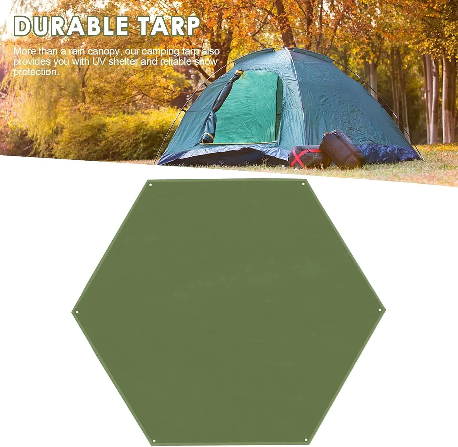 Naysku Waterproof Camping Tarp, UV Shelter and Reliable Snow Protection, Multifunctional Picnic Mat Tent Footprint, Suitable for Camping, Hiking, Mountain Climbing, Fishing, Backpacking