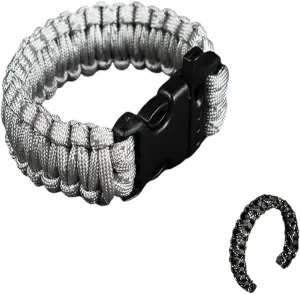 New 2025 24.5Cm Nine Core Reflective Paracord Escape Emergency Glowing Plaited Rope Survival Saving Bracelet With Whistle Tools Decoration Jewelry Commemorative Accessories Trendy Best For Gift