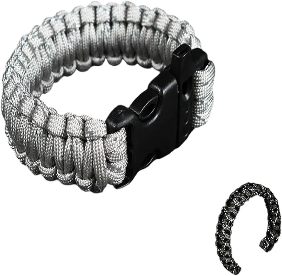New 2025 24.5Cm Nine Core Reflective Paracord Escape Emergency Glowing Plaited Rope Survival Saving Bracelet With Whistle Tools Decoration Jewelry Commemorative Accessories Trendy Best For Gift