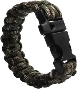 New 2025 24.5Cm Nine Core Reflective Paracord Escape Emergency Glowing Plaited Rope Survival Saving Bracelet with Whistle Tools Jewelry Fashion Accessories Creative Gift