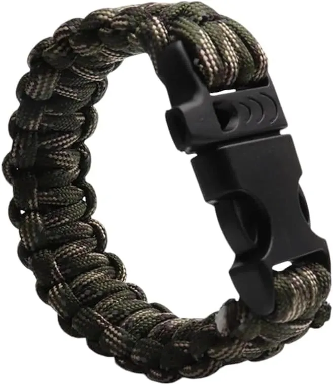 New 2025 24.5Cm Nine Core Reflective Paracord Escape Emergency Glowing Plaited Rope Survival Saving Bracelet with Whistle Tools Jewelry Fashion Accessories Creative Gift