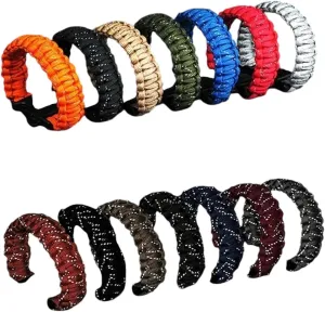 New 2025 24.5Cm Nine Core Reflective Paracord Escape Emergency Glowing Plaited Rope Survival Saving Bracelet with Whistle Tools Jewelry Fashion Accessories Creative Gift