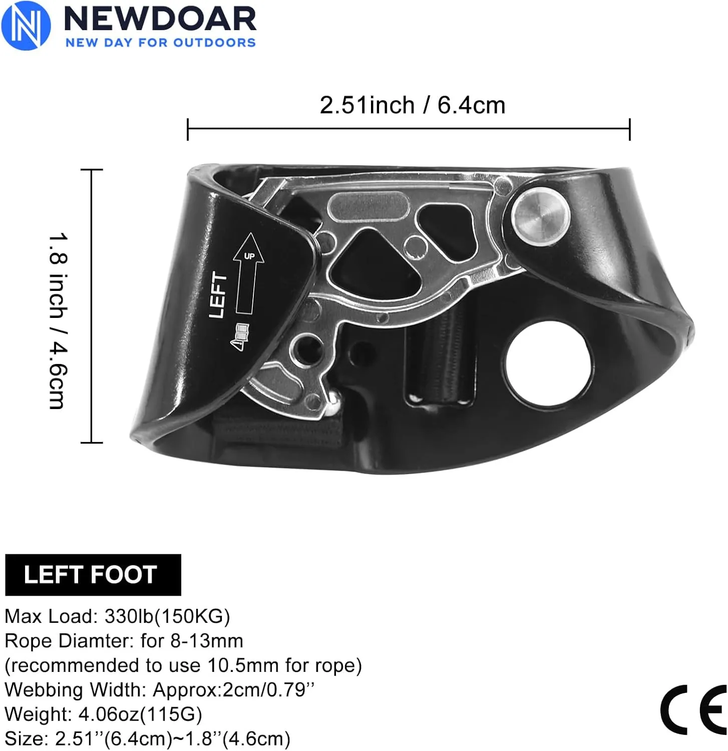 NewDoar Foot Ascender Riser Rock Climbing Mountaineering Equipment Climbing Device