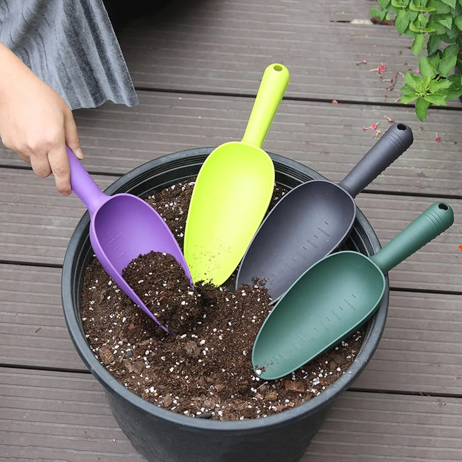 Nextool Plastic Garden Shovel - Multi-purpose, Green, Ergonomic Grip - Perfect for Digging, Weeding, Planting & Bonsai Care