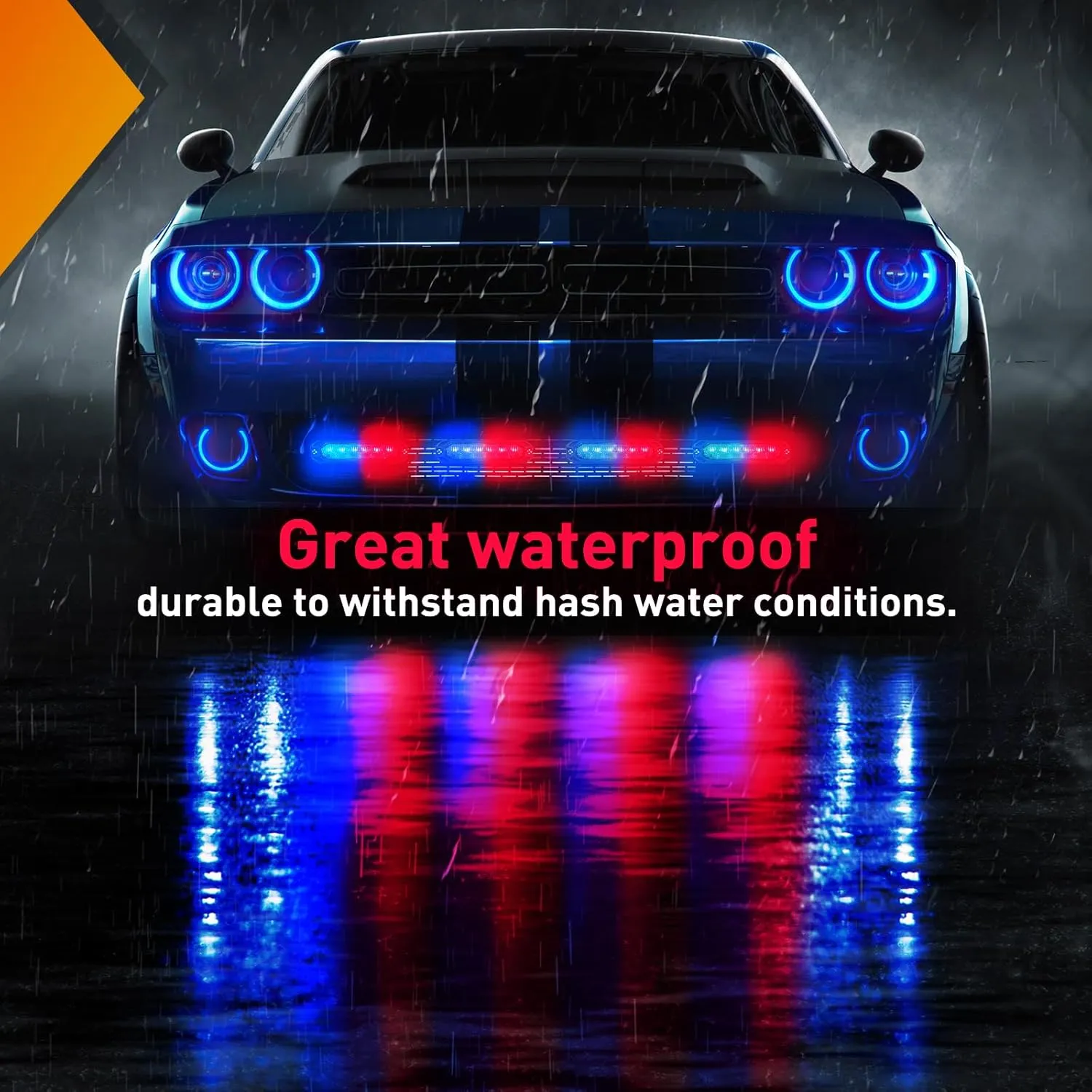 Nilight 6LED Emergency Strobe Lights 4PCS Ultra Slim Surface Mount Hazard Caution Light bar 12-24V Sync Feature Warning Flashing Light kit for Truck Car Vehicle ATV SUV UTV Red and Blue