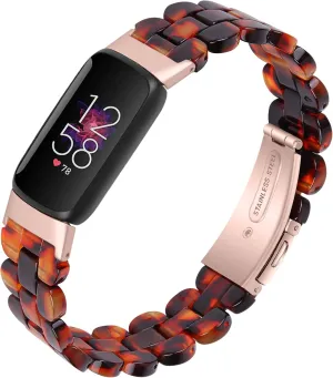 Ninki Compatible Fitbit Luxe Band - Resin Lightweight Smooth Replacement Band for Women & Men (Leopard)