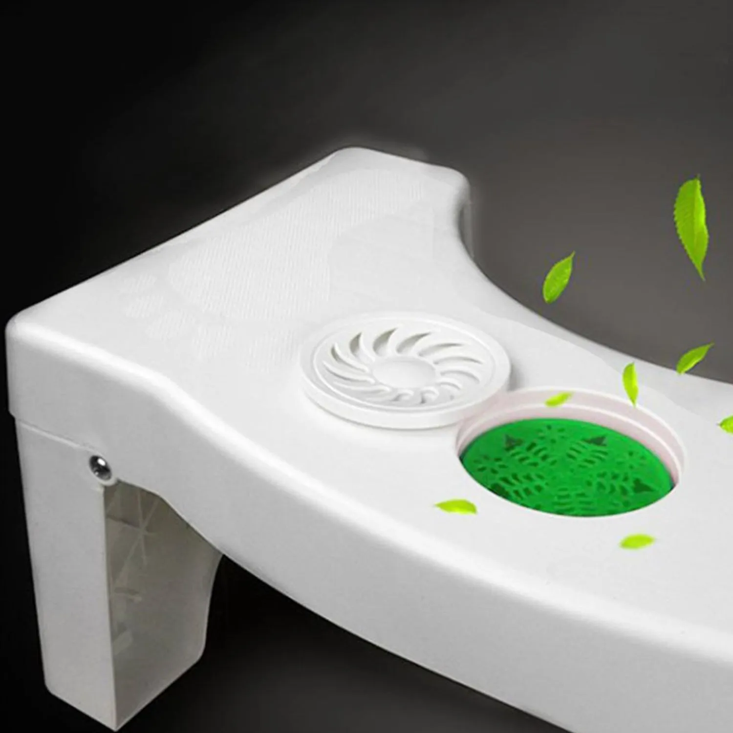 Non-Slip Folding Toilet Squat Stool - White