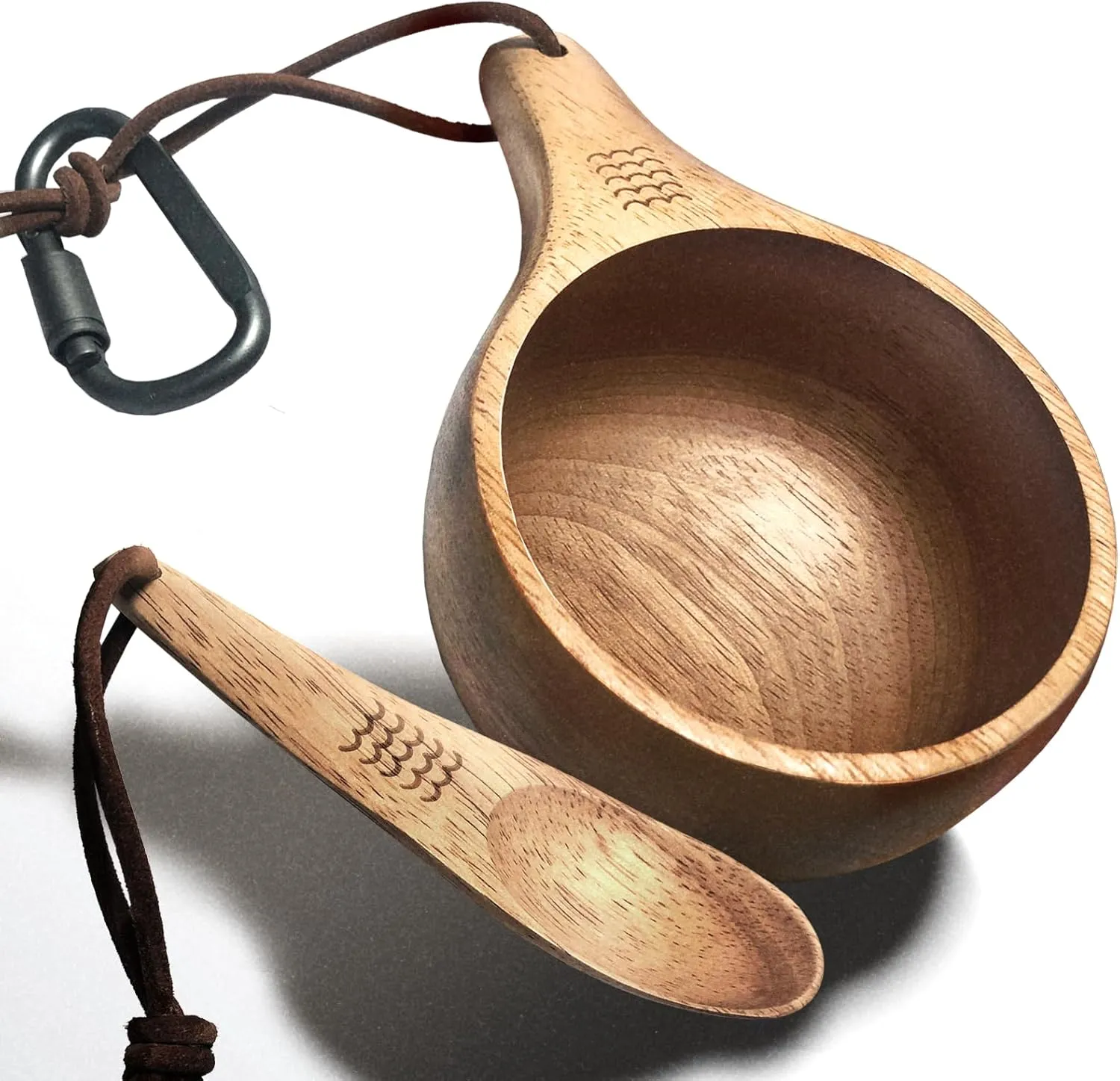 Nordic Kuksa 12oz (355ml), Handcrafted Wooden Mug Set – Bushcraft Gear. Crafted from natural hardwood. Perfect for camping, traveling, adventures, and home use. Easy to carry around – cool！