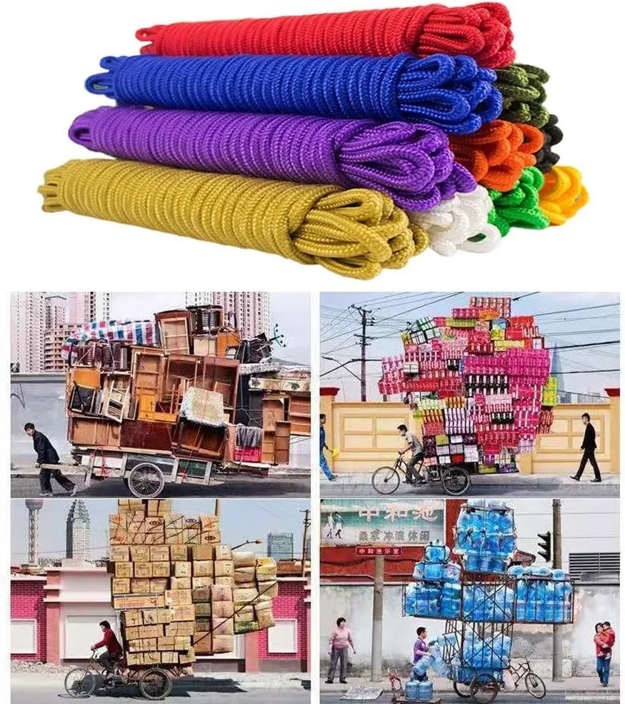 Nylon Rope,Ropes for Exercise Climbing,Paracord 550,Camping Rope Strap,Braided Rope 6mm/8mm/4mm/10mm Thick，50m Long,Rope Leash,Rope Swing Set,Clothesline Rope Outdoor