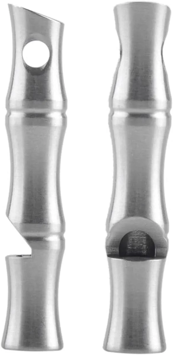ONURTH Whistles, 2PC Outdoor Camping Lightweight High-Decibel Stainless Steel Whistle with Chain Survival Emergency Cheerleader Whistle