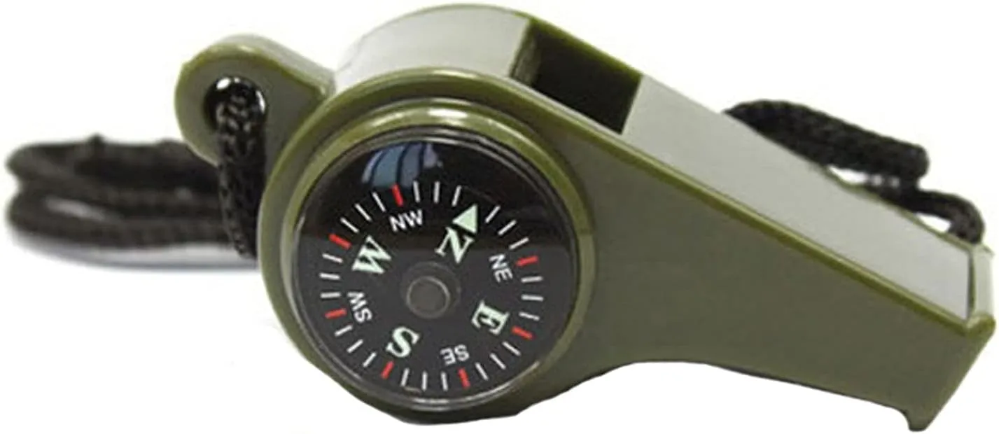 ONURTH Whistles, 3 in 1 Survival Whistle Compass Thermometer Outdoor Tactical Camping Hiking Emergency Tools Team Gifts Sports Training Equipment