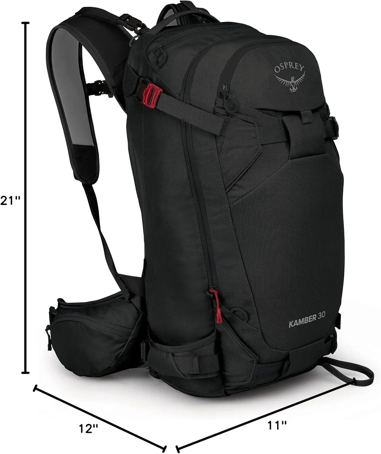Osprey Kamber 30L Men's Backcountry Ski and Snowboard Backpack, Black