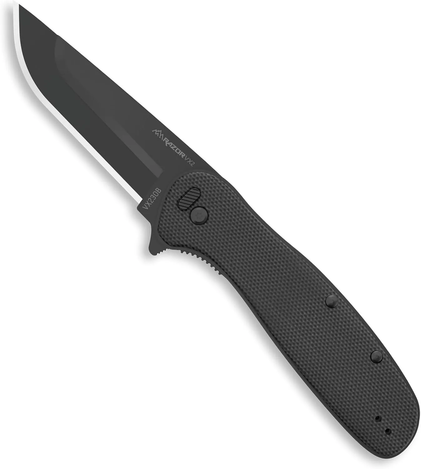 OUTDOOR EDGE RAZOR VX2 | Replaceable Blade EDC Folding Pocket Knife | 3" Stainless Blade, Black G10 Handle, Reversible Pocket Clip | Outdoor, Camping, Survival, Utility