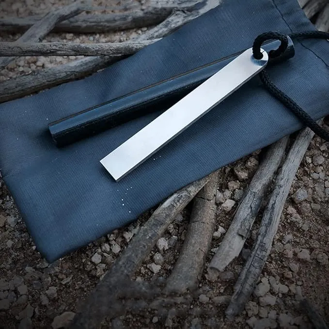 Outdoor Ferro Rod Fire Starter, 5" Long 1/2" Thick Ferrocerium Rod Survival Kit, Waterproof Flint Fire Steel 15,000 Strikes for Camping Hiking
