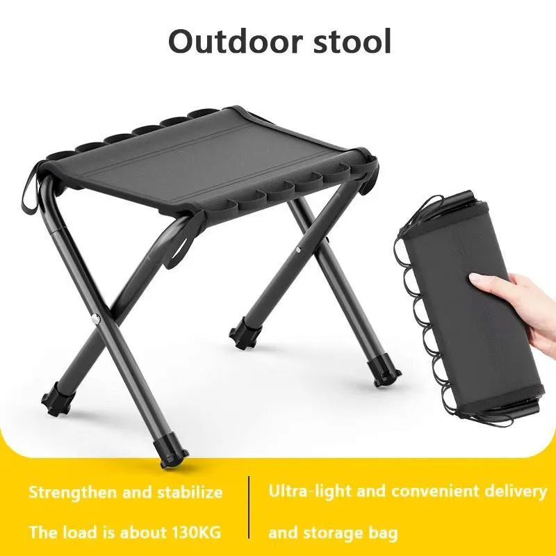 Outdoor Foldable Bench Stool Portable Camping Chair for Hiking Picnic Travel