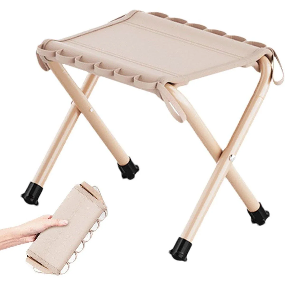 Outdoor Foldable Bench Stool Portable Camping Chair for Hiking Picnic Travel