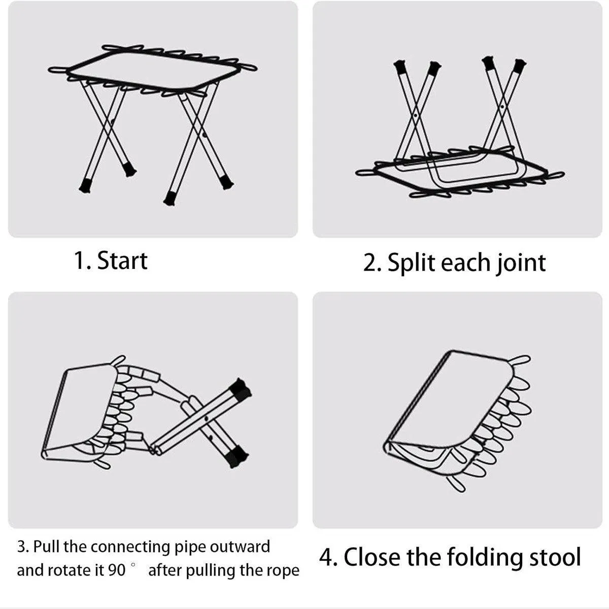 Outdoor Foldable Bench Stool Portable Camping Chair for Hiking Picnic Travel